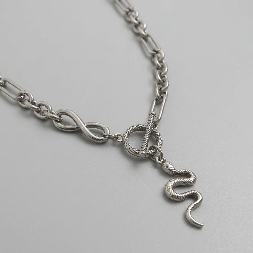 Infinity Toggle Snake Necklace