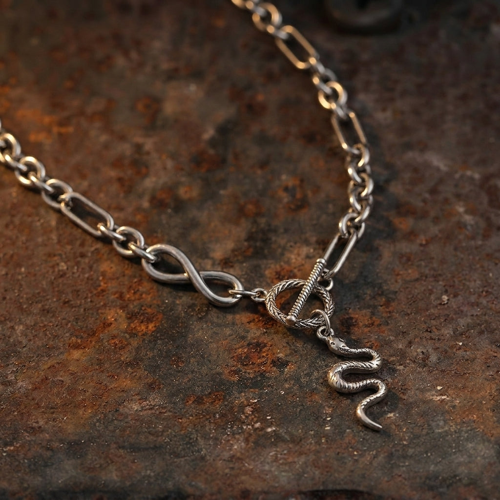 Infinity Toggle Snake Necklace