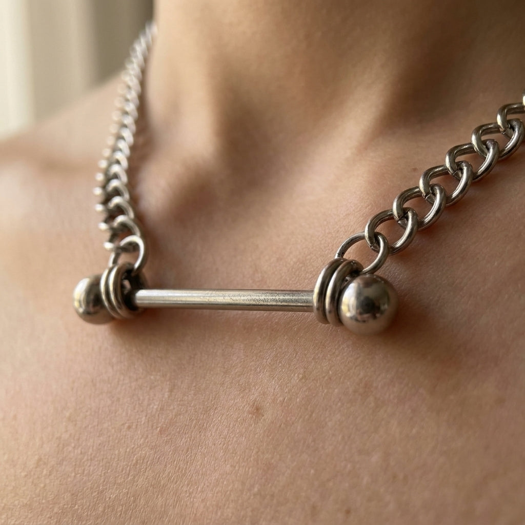 Industrial Barbell Chainmail Choker