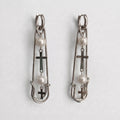 Safety Pin Pearl & Cross Drop Earrings