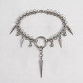 Spike & Ball Fringe O Ring Chainmail Choker
