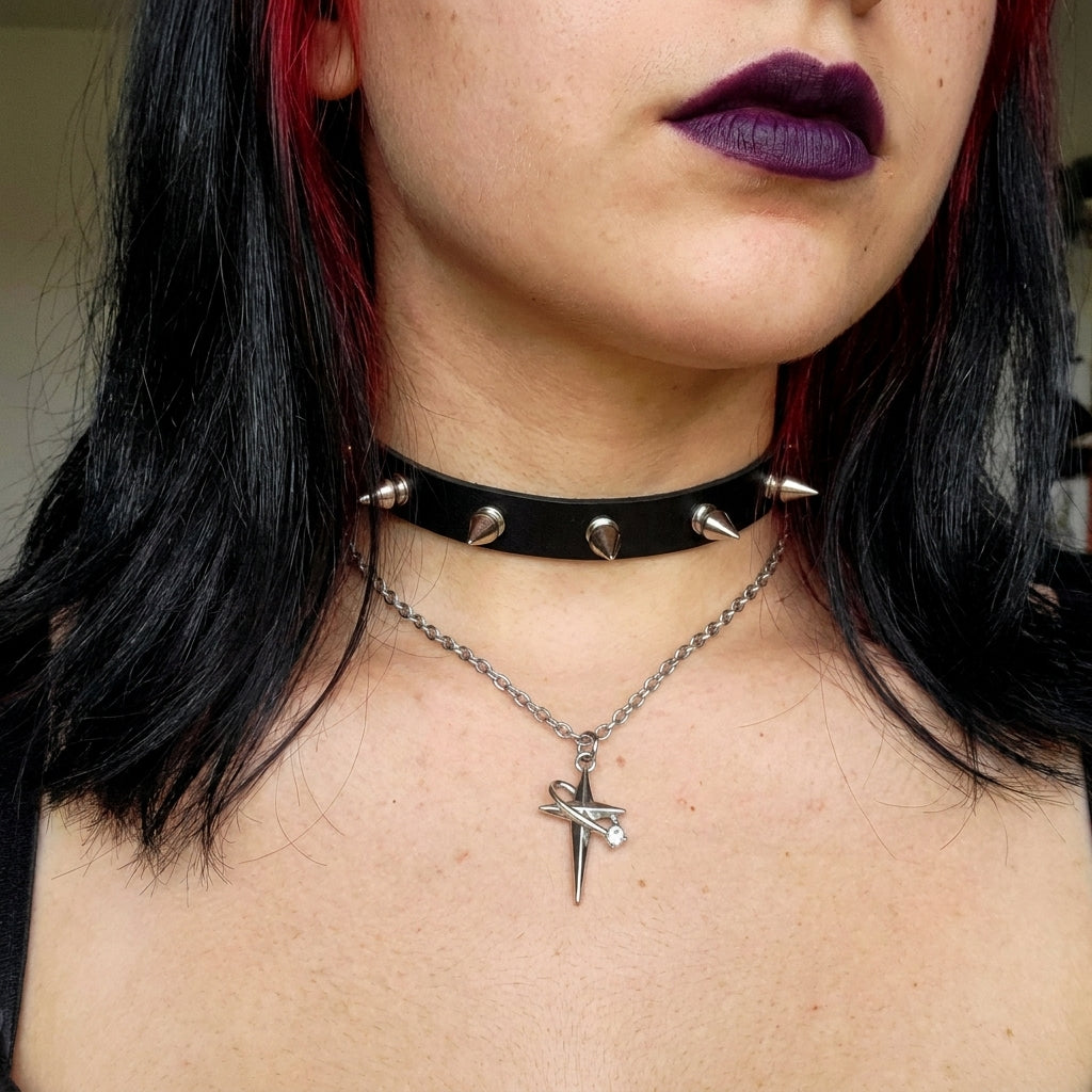 Crystal Orbit North Star Pendant Necklace