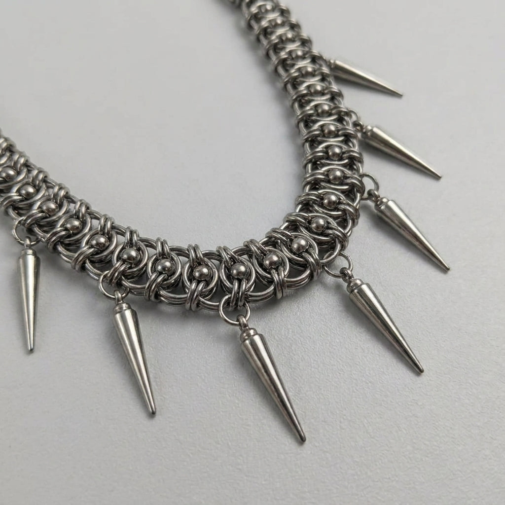 Ball Bead Byzantine Chainmail Spike Collar