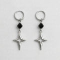 Star & Onyx Drop Earrings