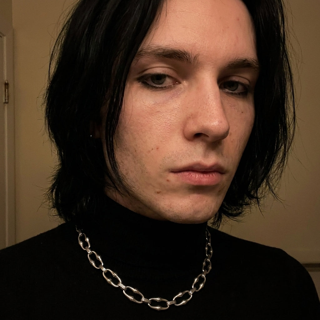 Bamboo Link Chunky Chain Necklace