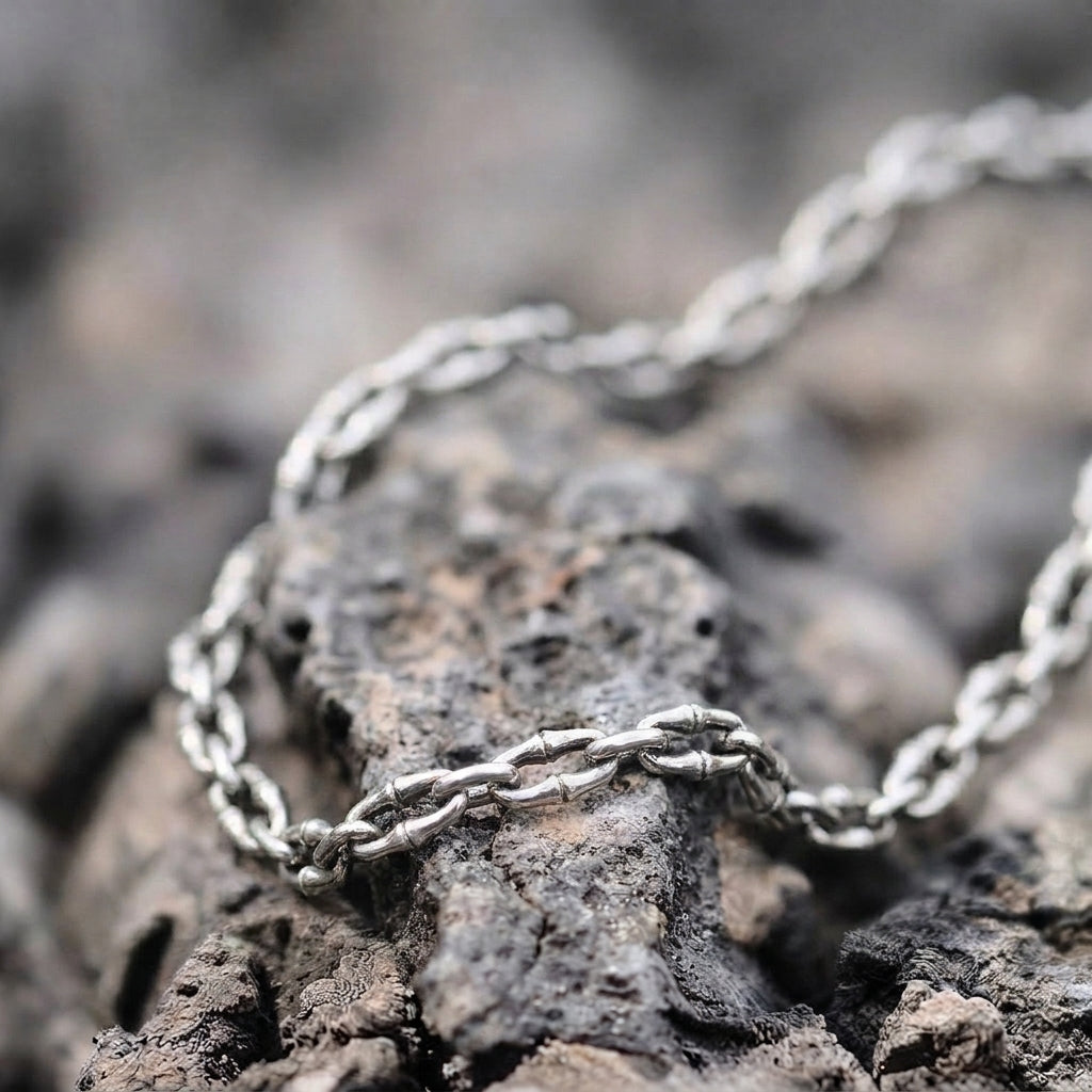 Bamboo Link Chunky Chain Necklace