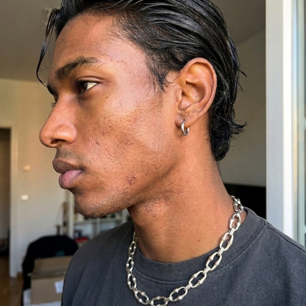 Bamboo Link Chunky Chain Necklace