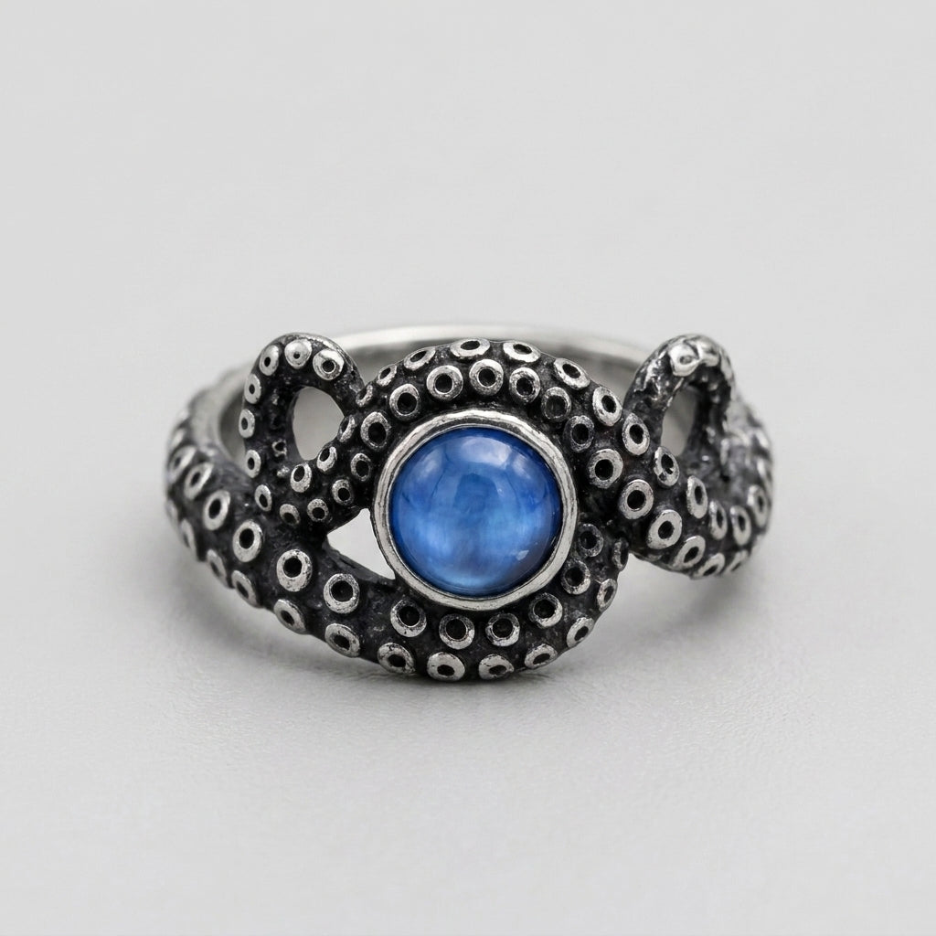 Moonstone Octopus Tentacle Ring