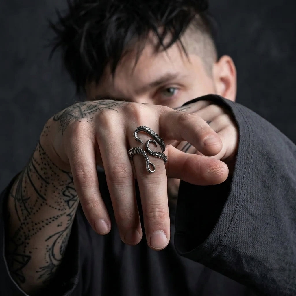 Vintage Kraken Tentacle Wrap Ring