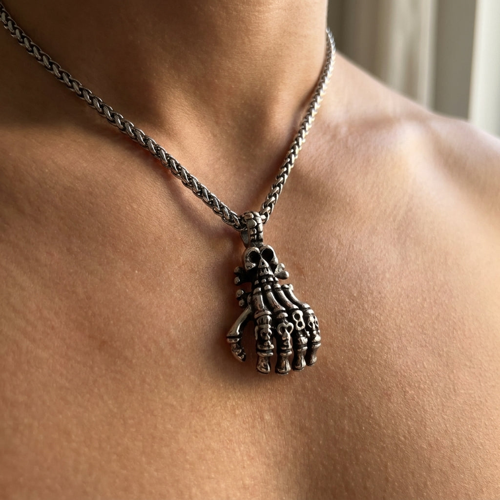Skeleton Hand Pendant Necklace