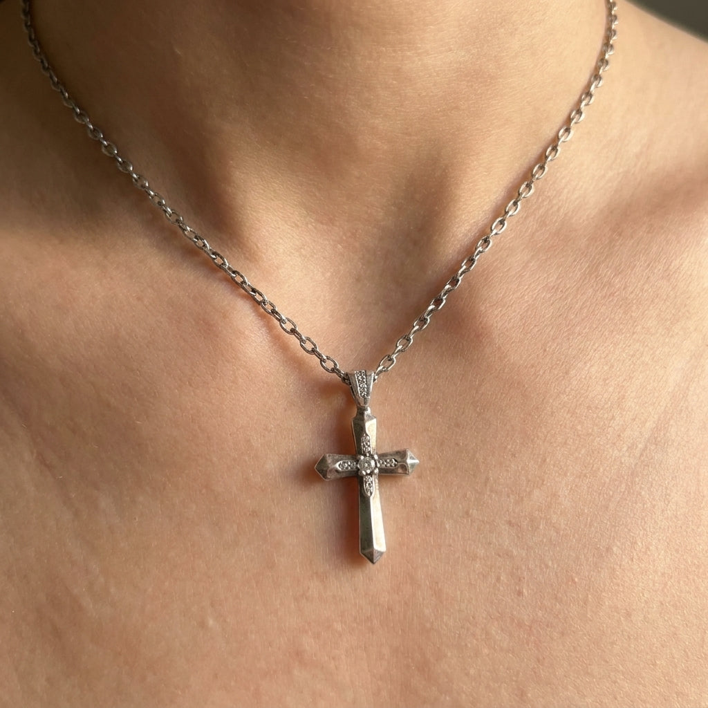 Pave Cross Pendant Necklace