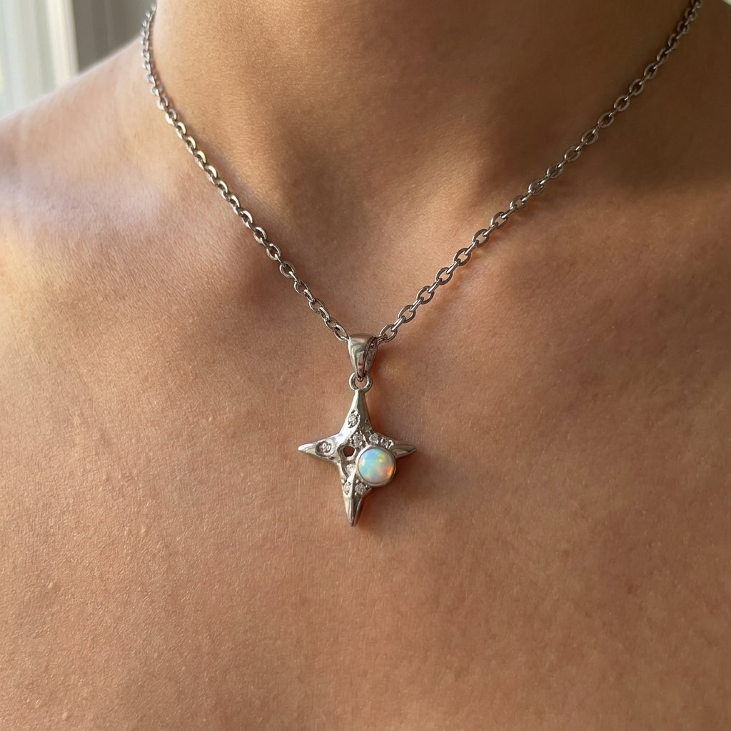 Opal Star Pendant Necklace