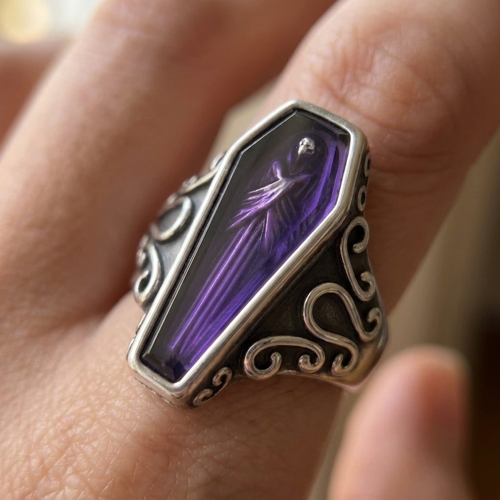 Gothic Coffin Spirit Ring