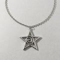 Hypnotic Spiral Open Star Pendant Necklace