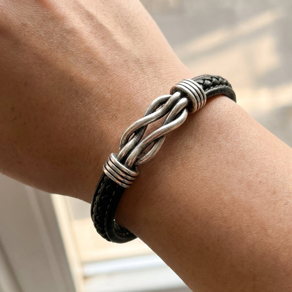 Infinity Knot Leather Bracelet