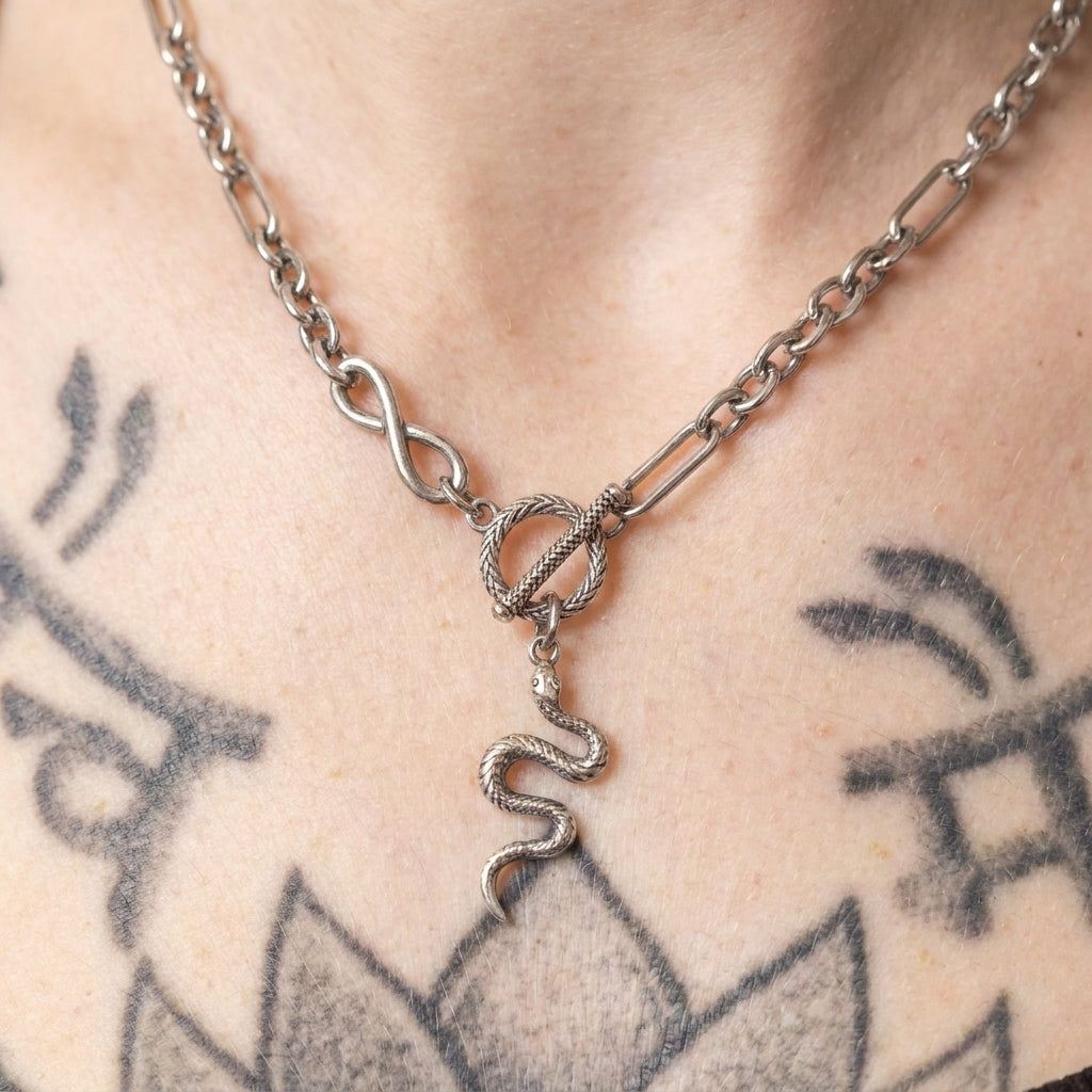 Infinity Toggle Snake Necklace