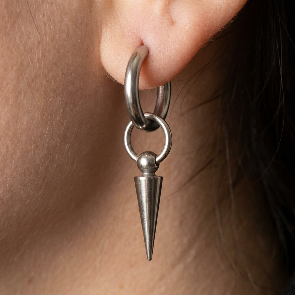 Interlocking Ring Spike Earrings