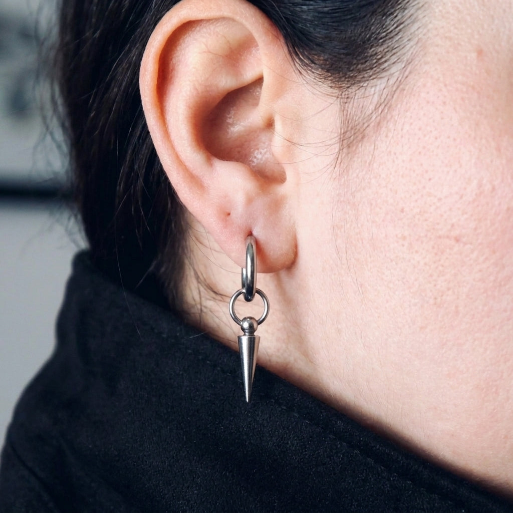 Interlocking Ring Spike Earrings