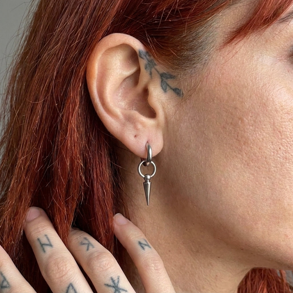 Interlocking Ring Spike Earrings