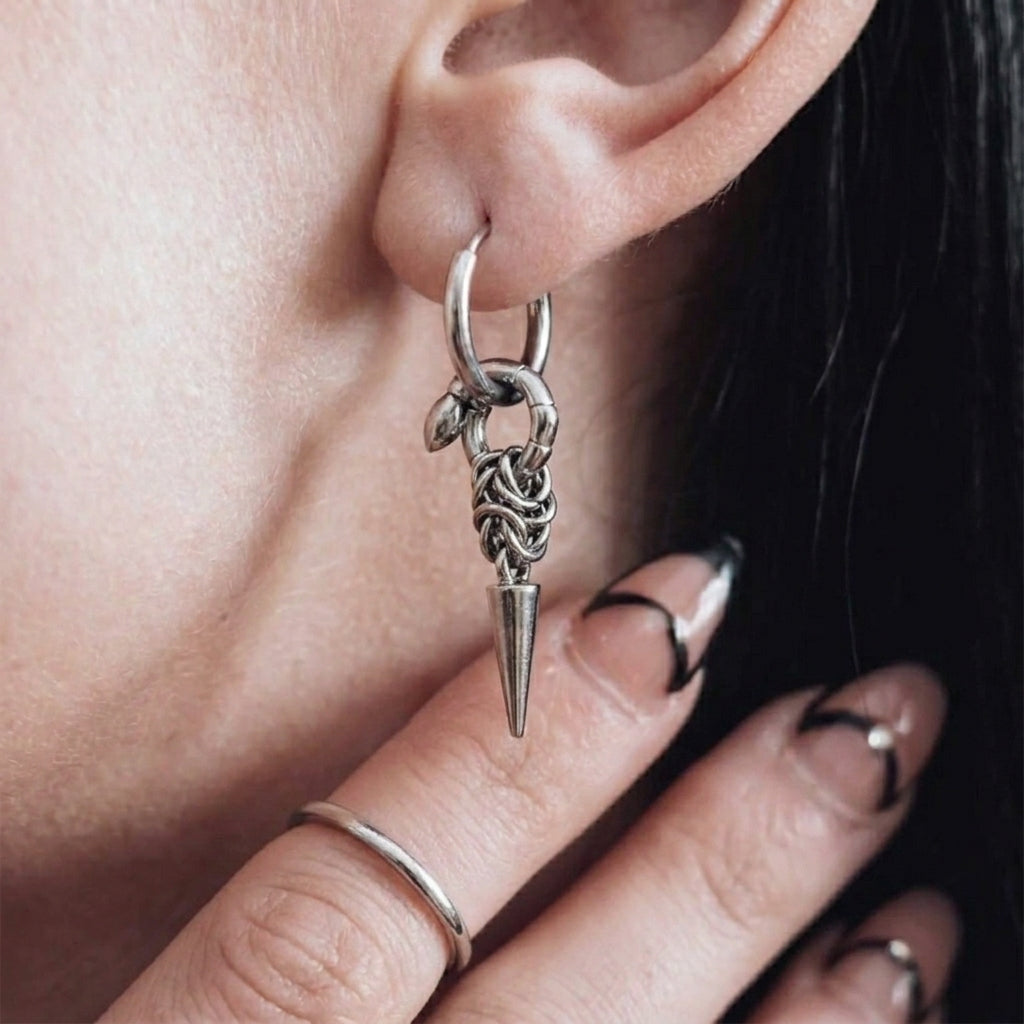 Knotted Spike Drop Earrings