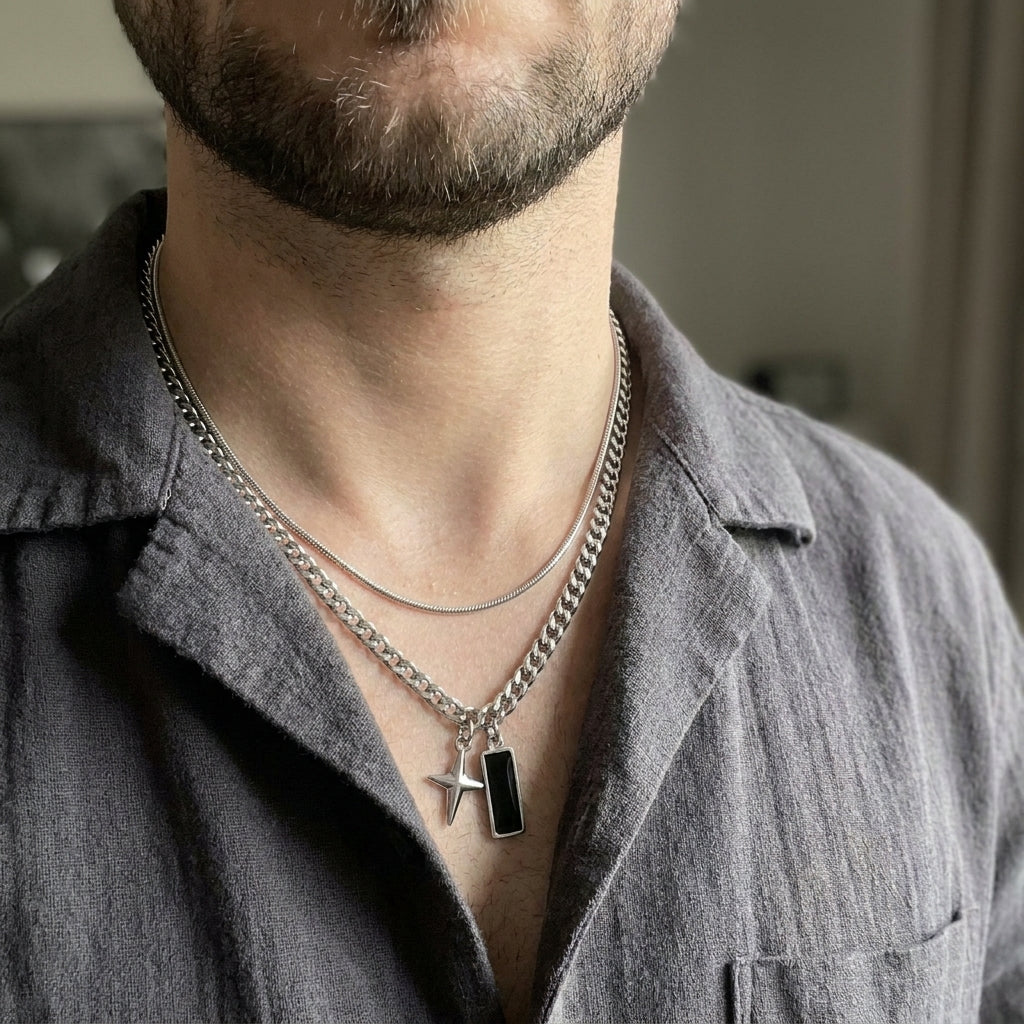Layered Star & Bar Necklace