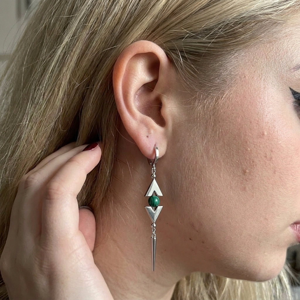 Mismatched Gemstone Arrow Earrings