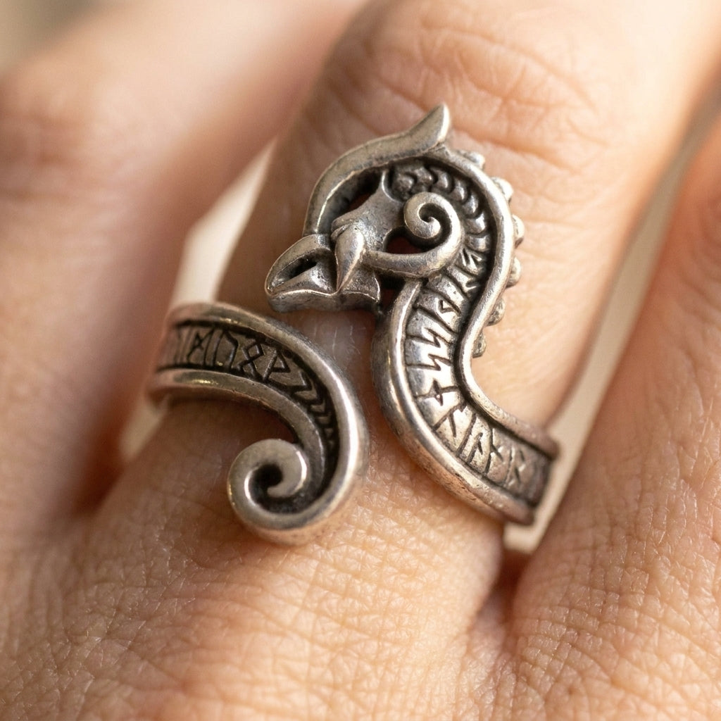 Norse Raven Dark Omen Ring