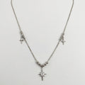 North Star Crystal Charm Beaded Snake Chain Necklace