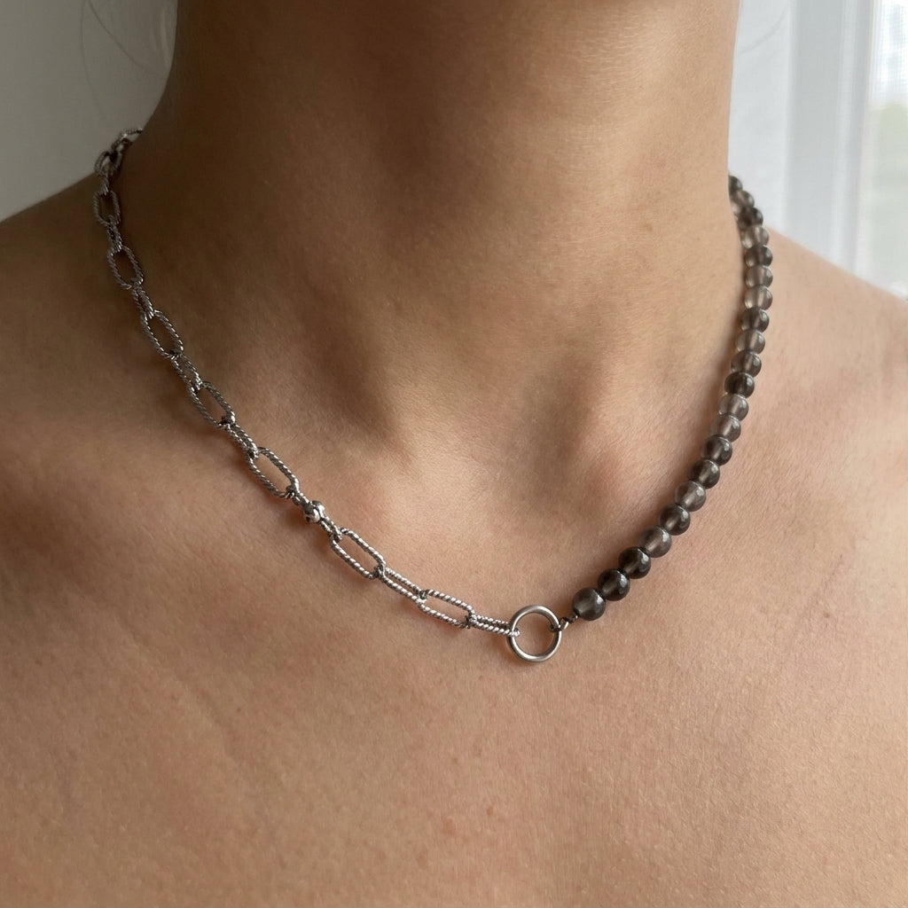 Ombre Agate Bead Necklace