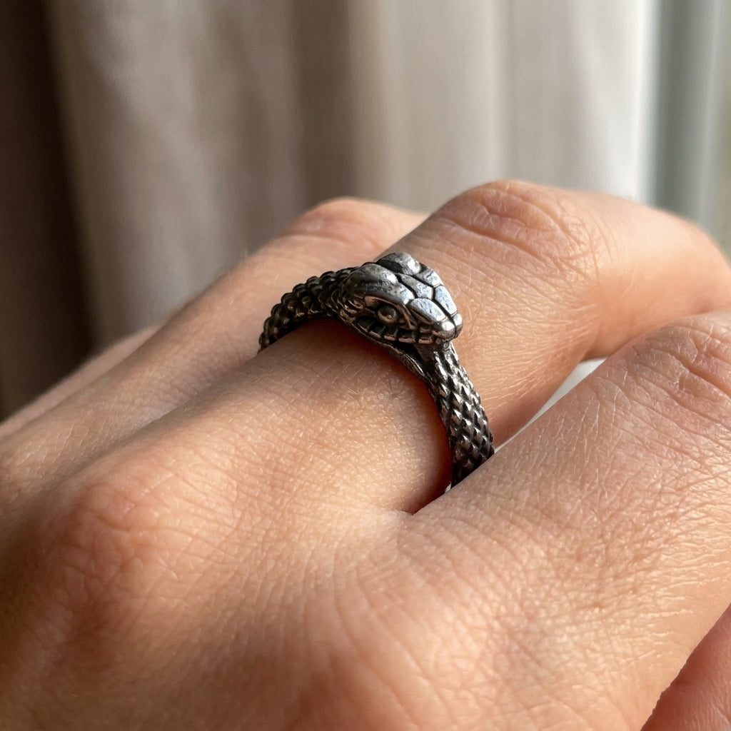 Ouroboros Coiled Serpent Ring