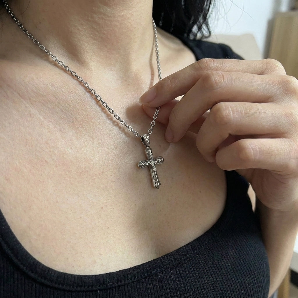 Pave Cross Pendant Necklace