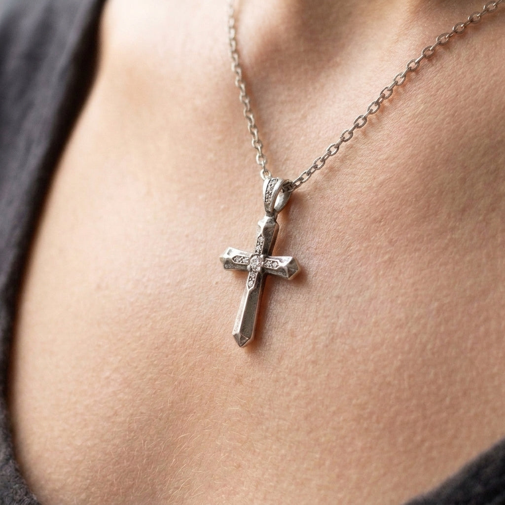Pave Cross Pendant Necklace