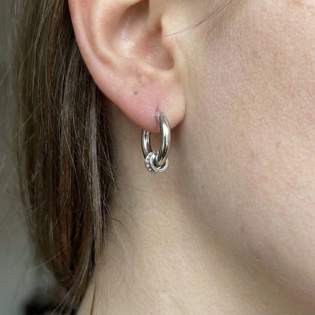 Pave Crystal Hoop Earrings