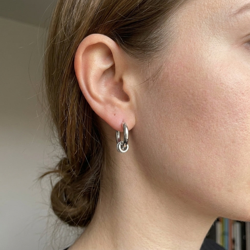 Pave Crystal Hoop Earrings