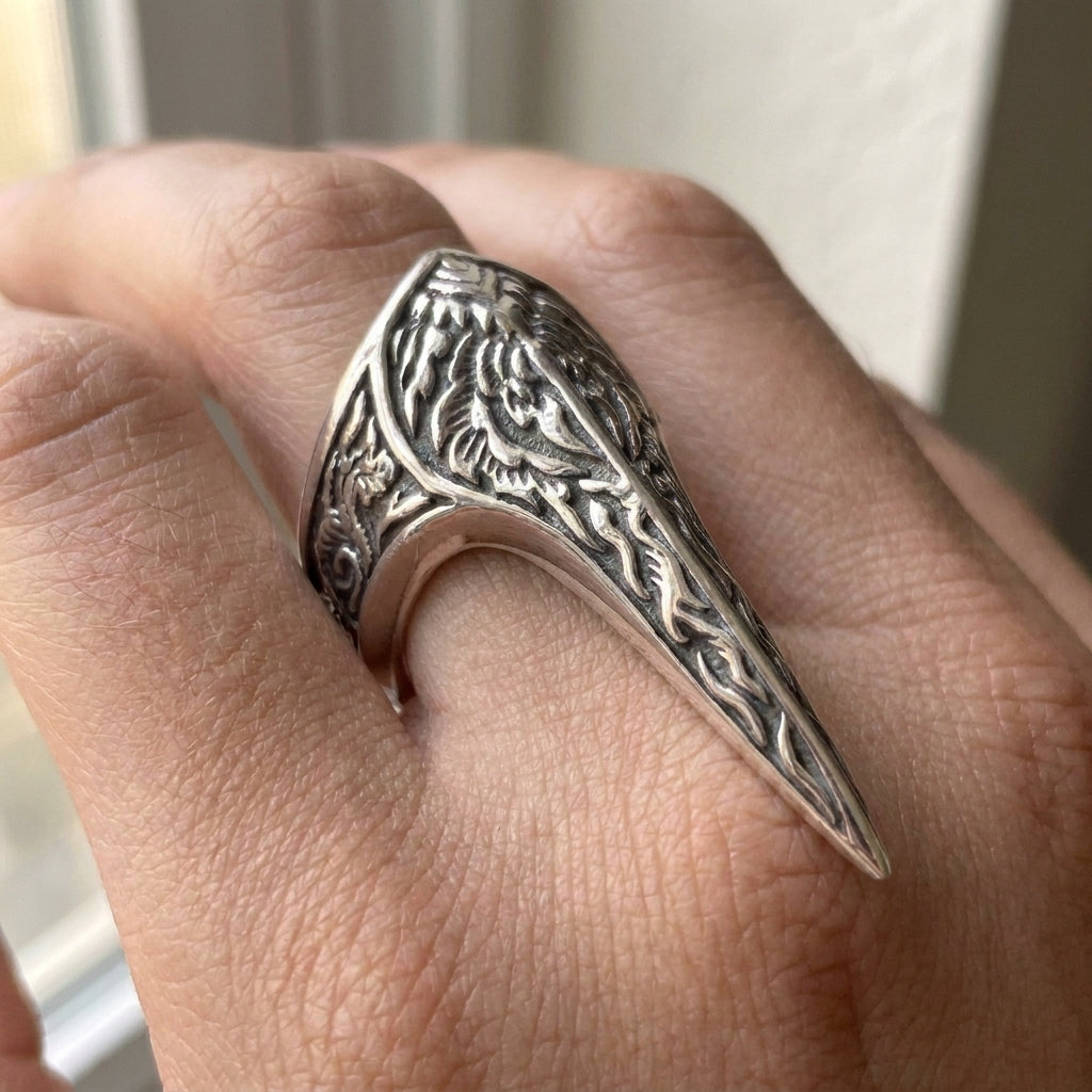 Raven Skull Beak Ring