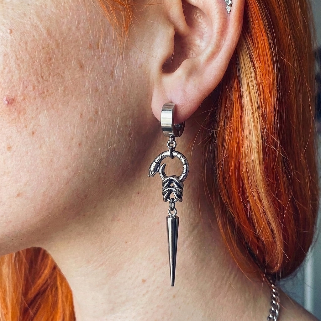 Serpent Head Spike Earrings