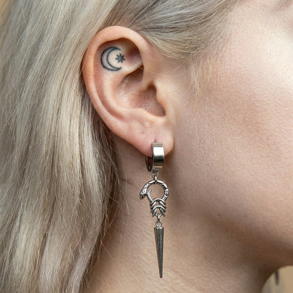 Serpent Head Spike Earrings