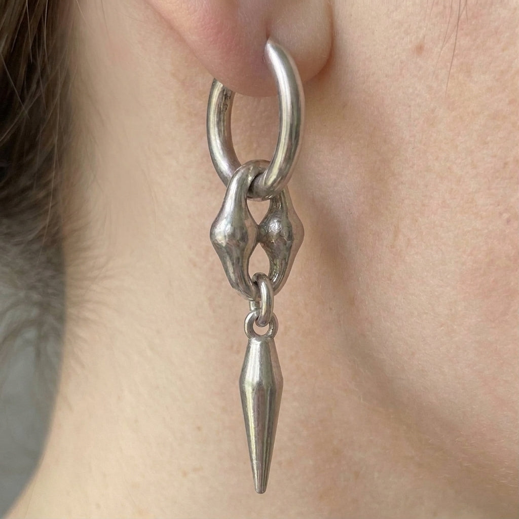 Skull Bead Spike Earrings