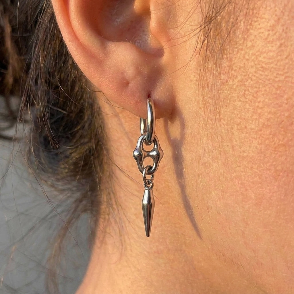 Skull Bead Spike Earrings