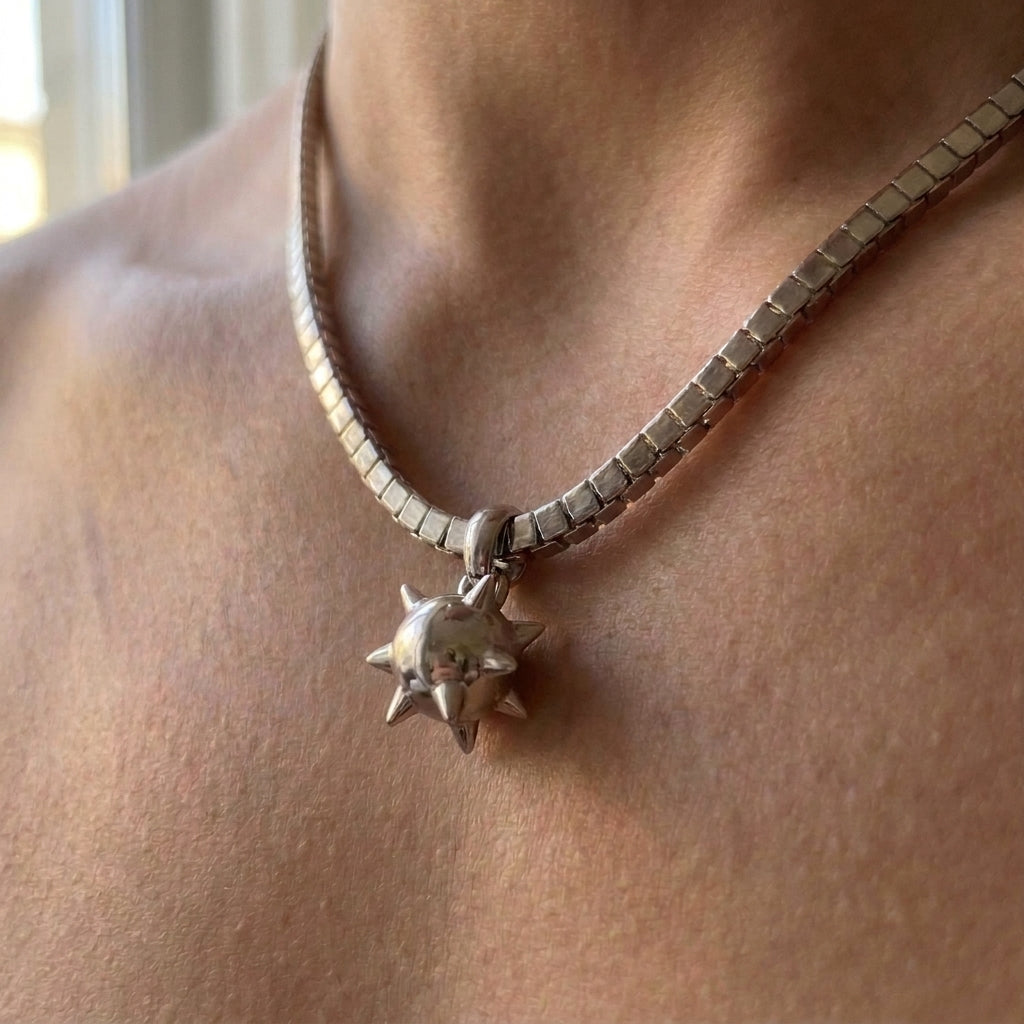 Spiked Mace Pendant Necklace