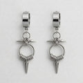 Spiked Ring & Coil Bead Drop Earrings