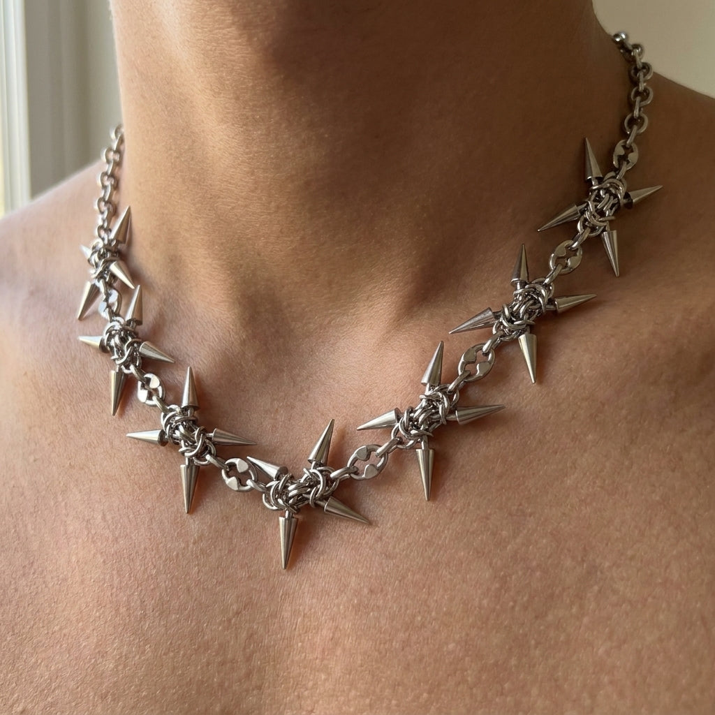 Spiked Star Chain Necklace