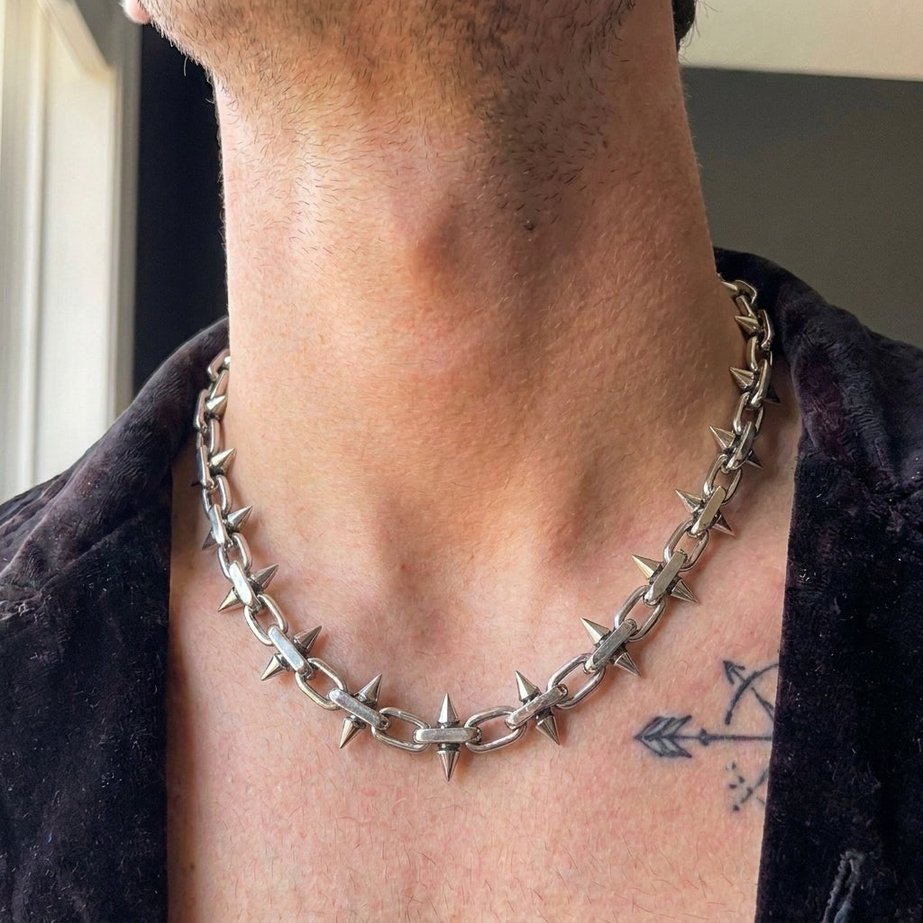 Spiked Tube Chain Necklace