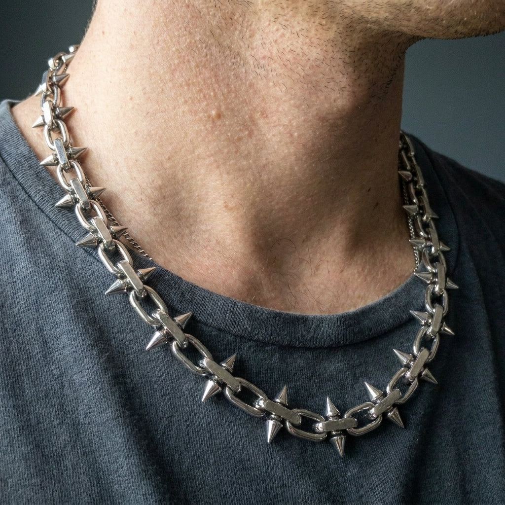 Spiked Tube Chain Necklace