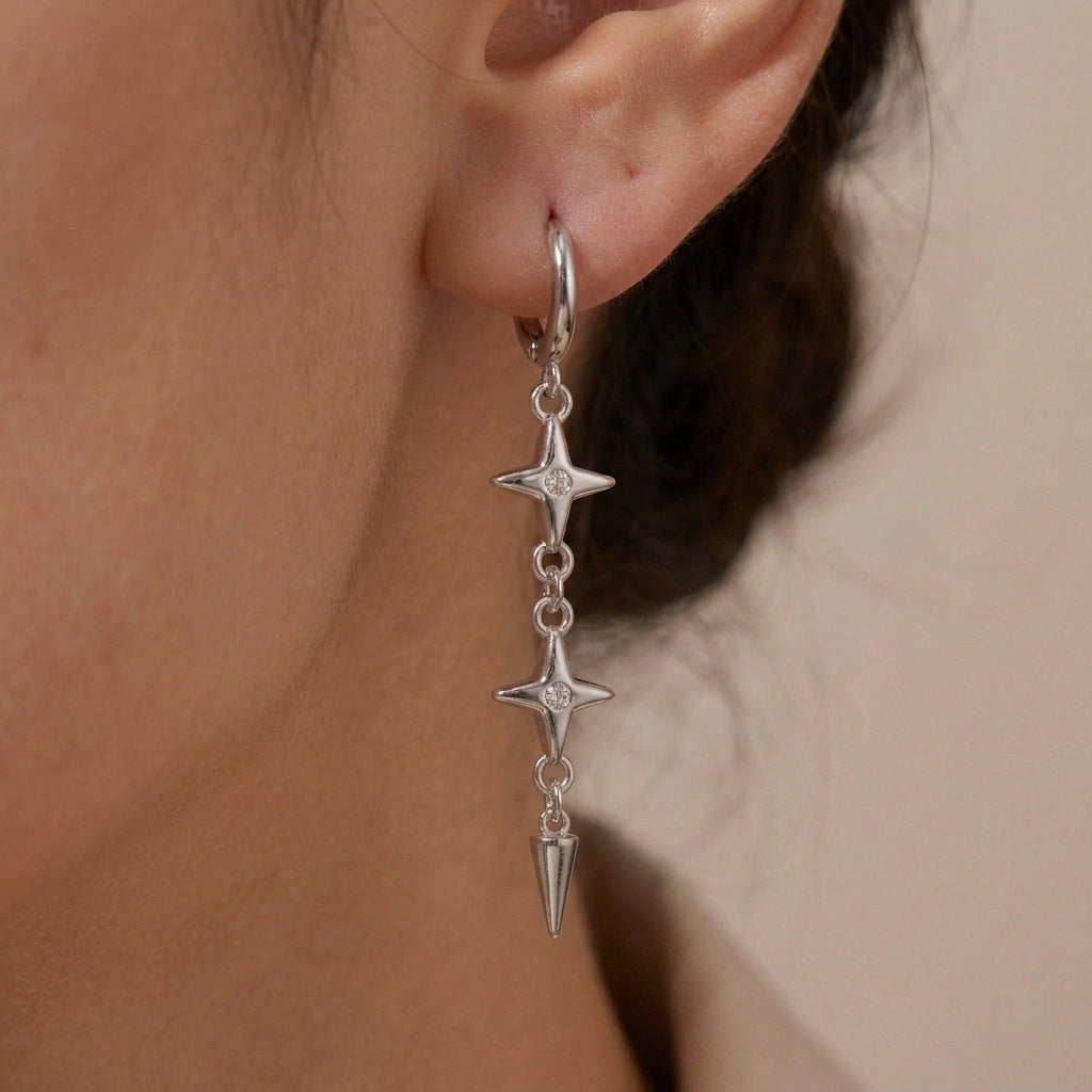 Star Spike Drop Earrings