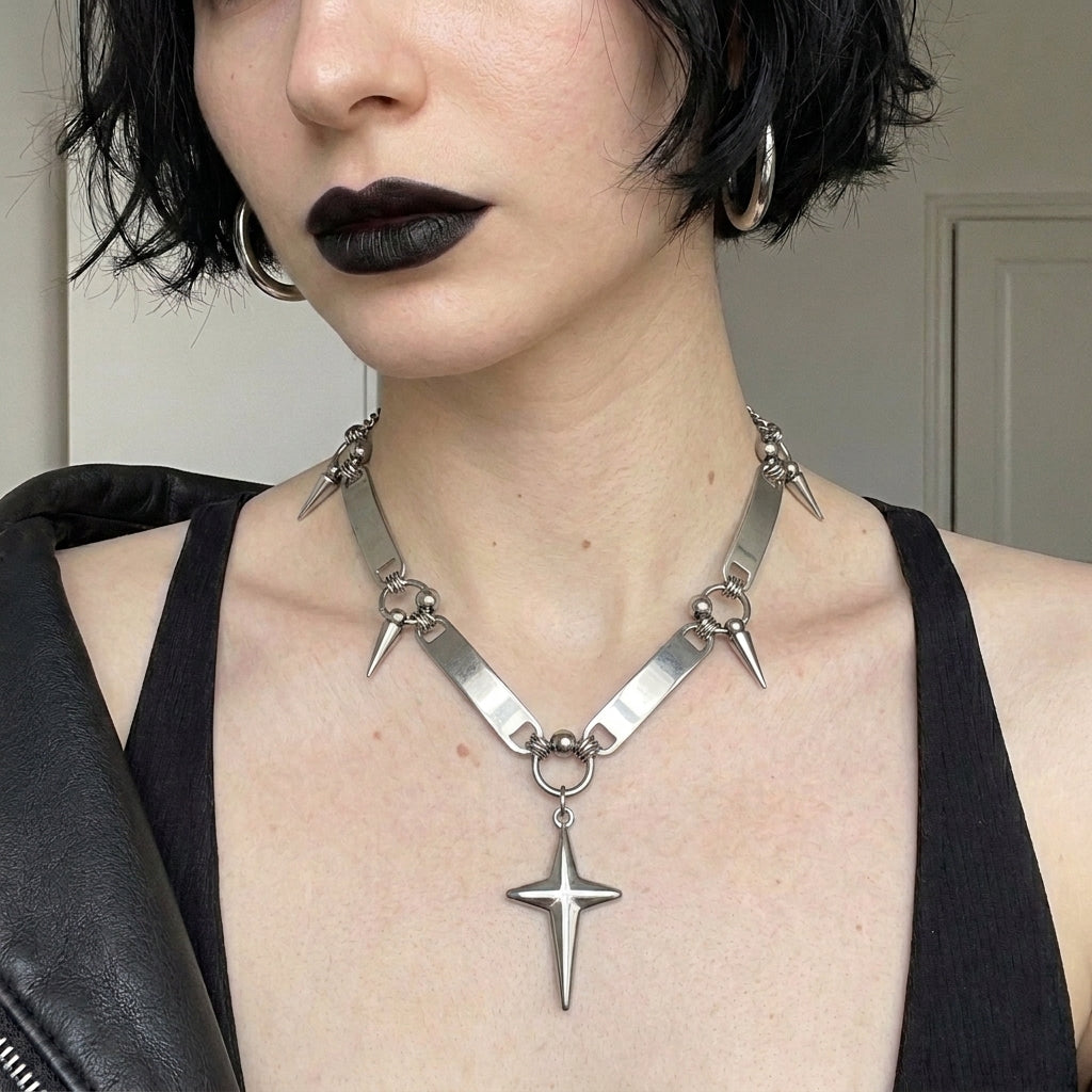 Ketting met sterhanger en staaf met spikes