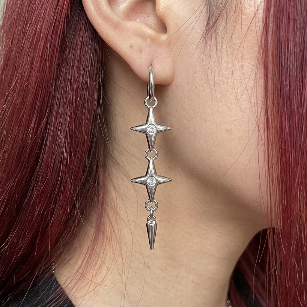 Star Spike Drop Earrings