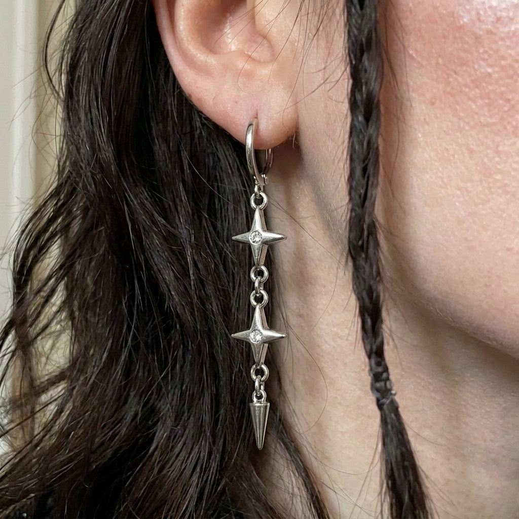 Star Spike Drop Earrings