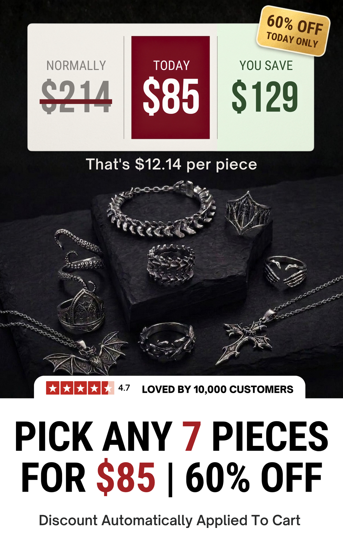 7 for $85 jewelry bundle