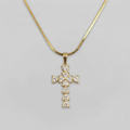 Gold Heart Crystal Cross Snake Chain Necklace
